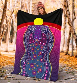 Premium Blanket Aboriginal Sublimation Dot Pattern Style Violet
