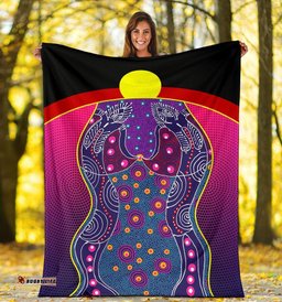 Premium Blanket Aboriginal Sublimation Dot Pattern Style Violet