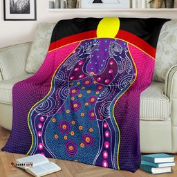 Premium Blanket Aboriginal Sublimation Dot Pattern Style Violet