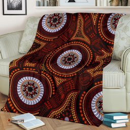 Aboriginal Premium Blanket Aboriginal Human Dot Painting Art