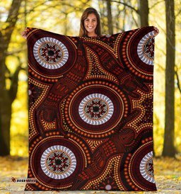 Aboriginal Premium Blanket Aboriginal Human Dot Painting Art