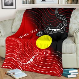 customaboriginal premium blanket two indigenous lizard