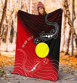 customaboriginal premium blanket two indigenous lizard