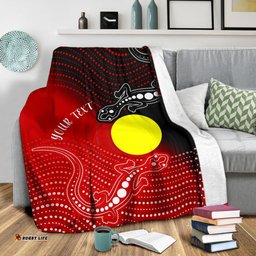 customaboriginal premium blanket two indigenous lizard