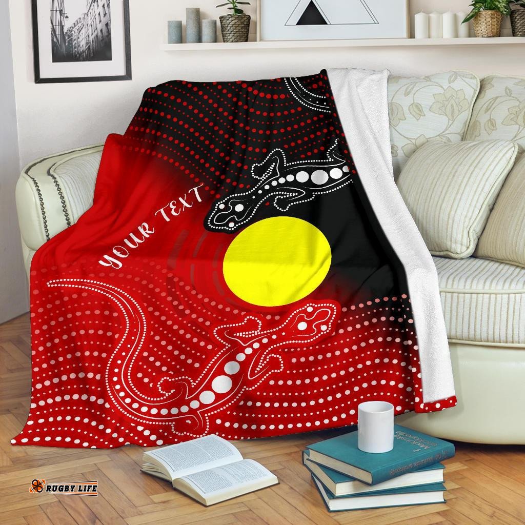 customaboriginal premium blanket two indigenous lizard