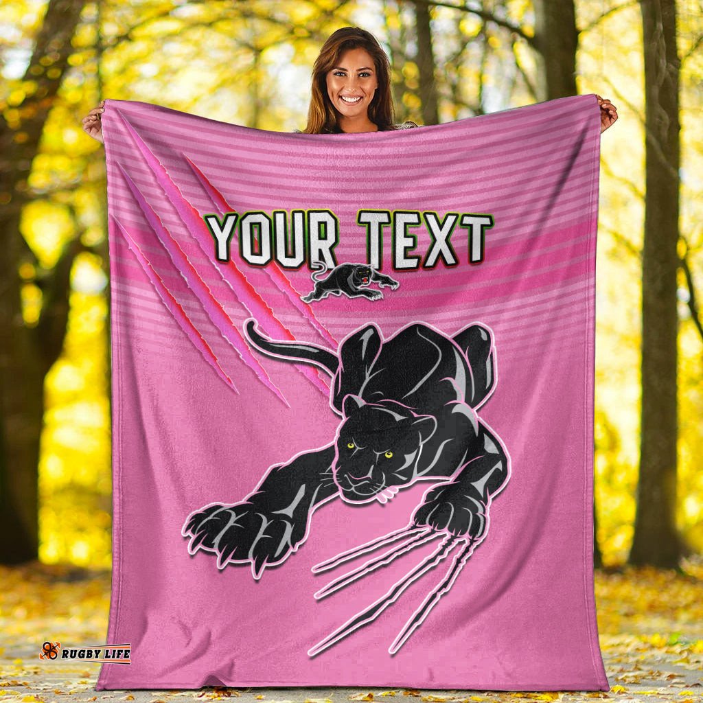 custom personalised panthers proud premium blanket back to back premiers 2022 version 02 pink