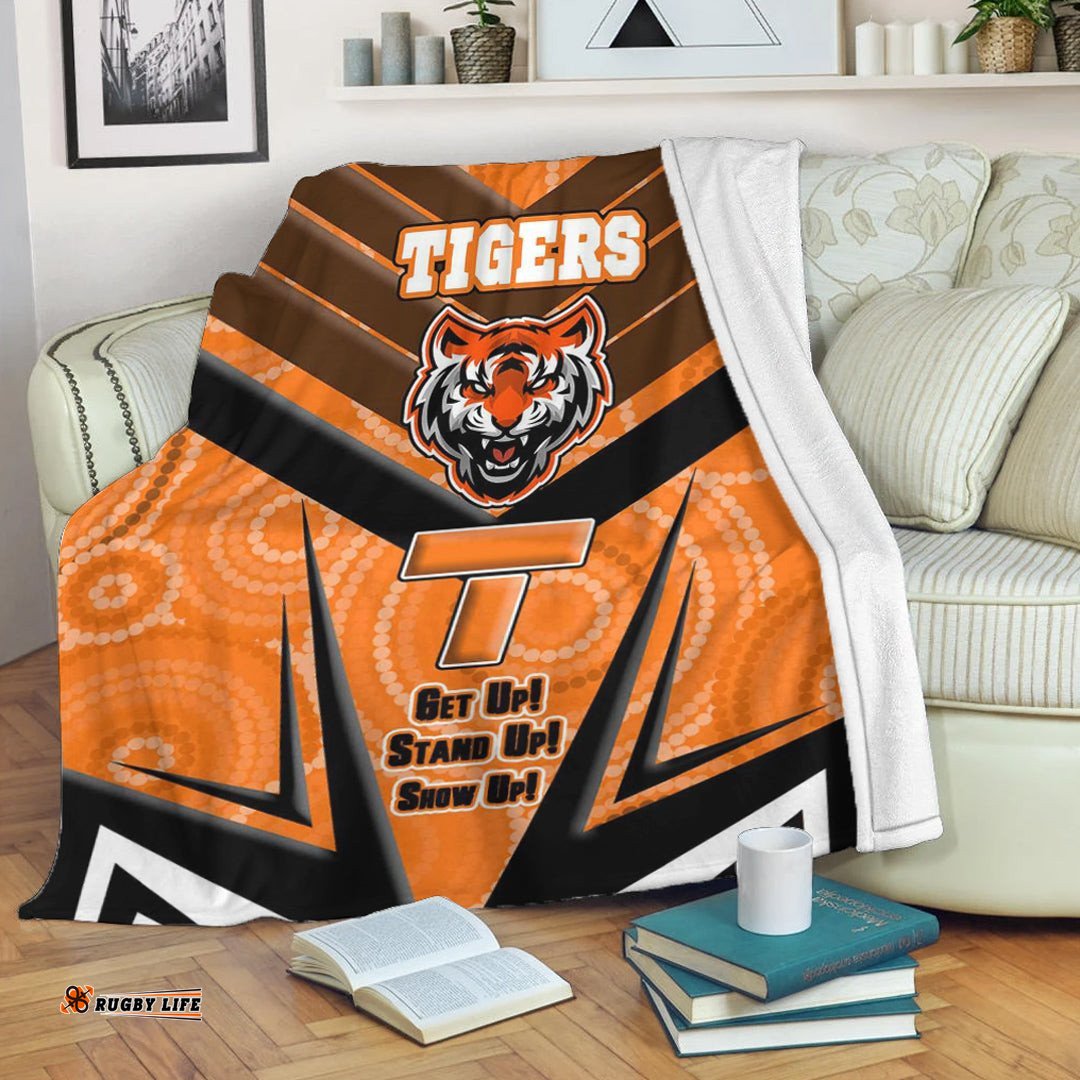vibe hoodie premium blanket west tigers naidoc 2022 sporty style premium blanket