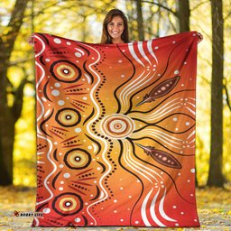 Australia Aboriginal Inspired Blanket - Aboriginal Style Of Dot Artwork