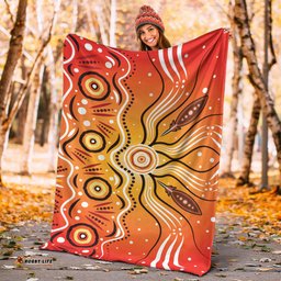 Australia Aboriginal Inspired Blanket - Aboriginal Style Of Dot Artwork