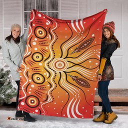 Australia Aboriginal Inspired Blanket - Aboriginal Style Of Dot Artwork