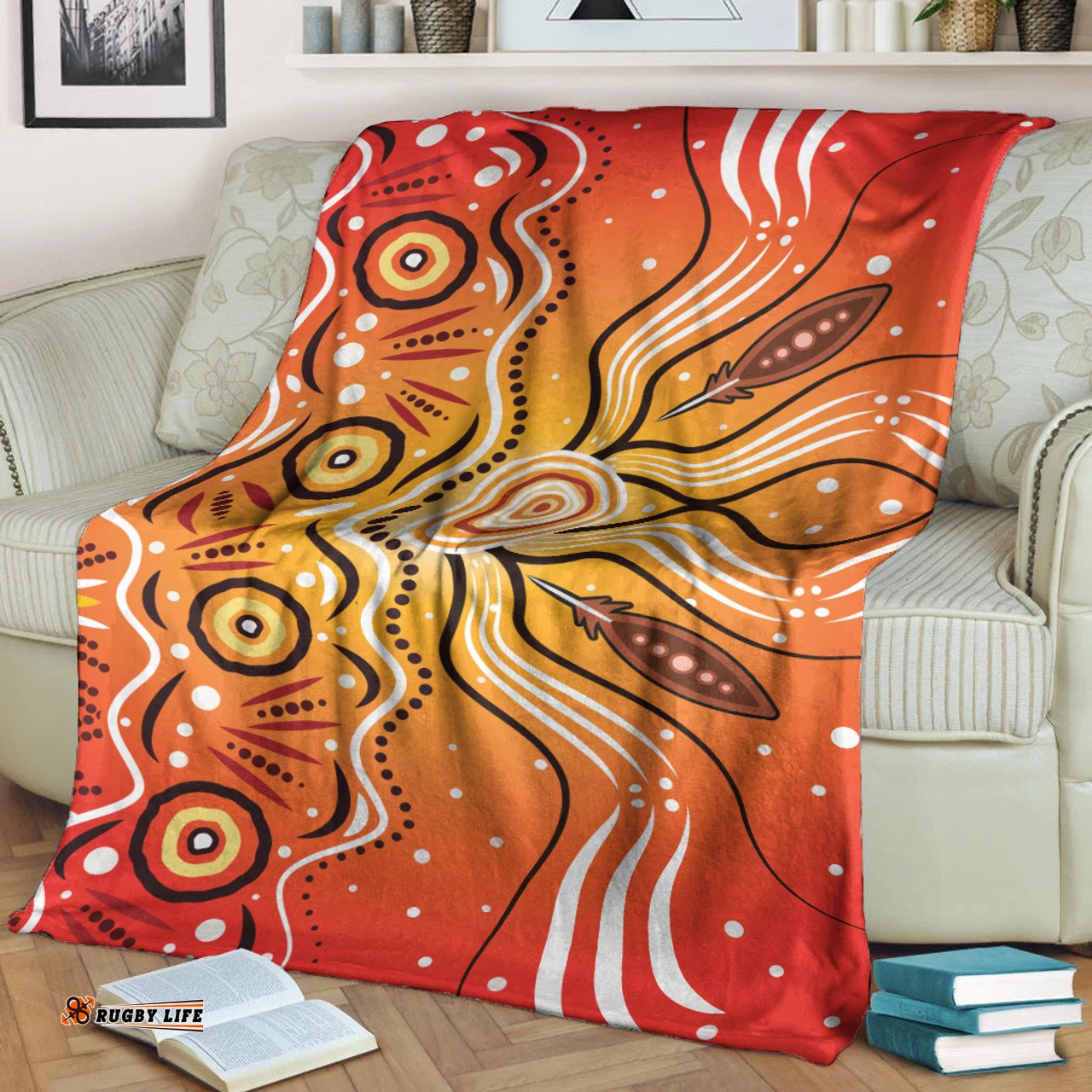 Australia Aboriginal Inspired Blanket - Aboriginal Style Of Dot Artwork