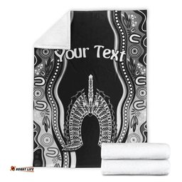 Custom Personalised Torres Strait Islands Premium Blanket The Dhari Mix Aboriginal Turtle Version Black 02