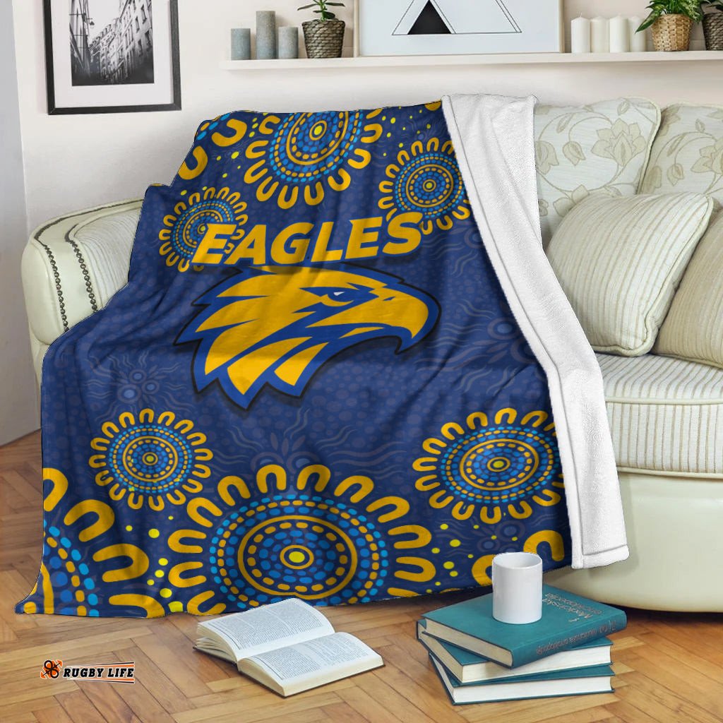 West Coast Eagles Aboriginal Dot Painting Blanket
