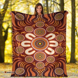 Australia Aboriginal Inspired Blanket - Aboriginal Art Dot Painting Pattern