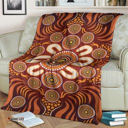 Australia Aboriginal Inspired Blanket - Aboriginal Art Dot Painting Pattern