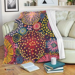 Australia Blooming Bright Flowers Blanket - Blooming Bright Flowers Meadow Seamless Art Inspired Blanket