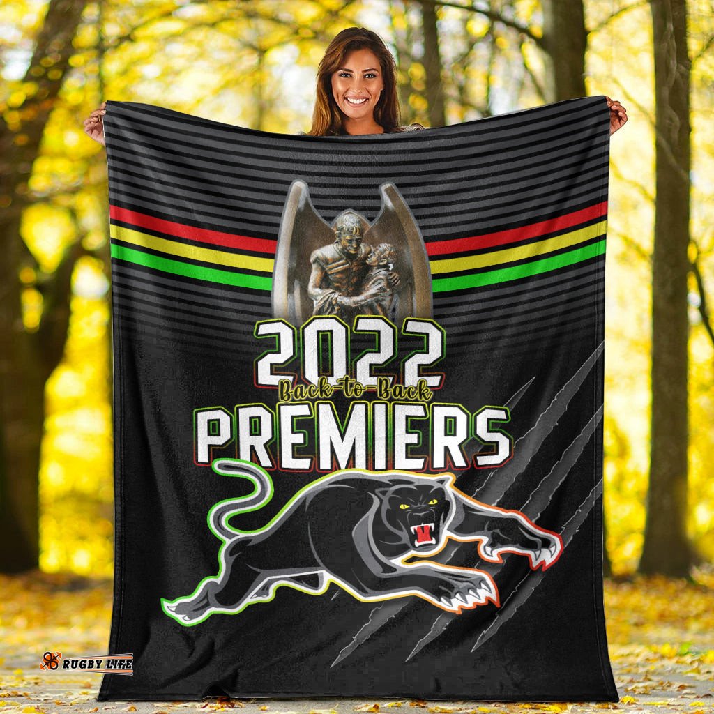 panthers proud premium blanket back to back premiers 2022 version 01 black