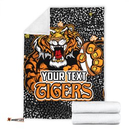 Wests Tigers Custom Blanket - Team With Dot And Star Patterns For Tough Fan Blanket