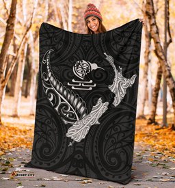 new zealand heart premium blanket map kiwi mix silver fern white