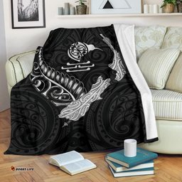 new zealand heart premium blanket map kiwi mix silver fern white