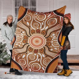 Australia Aboriginal Inspired Blanket - Aboriginal Dot Art Background