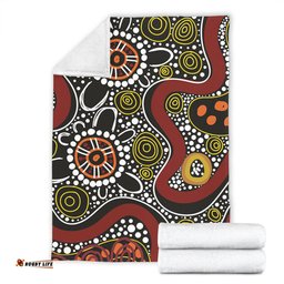 Australia Aboriginal Blanket - Illustration Based On Aboriginal Style Of Artwork Blanket