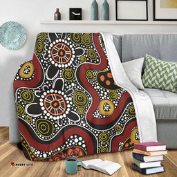 Australia Aboriginal Blanket - Illustration Based On Aboriginal Style Of Artwork Blanket