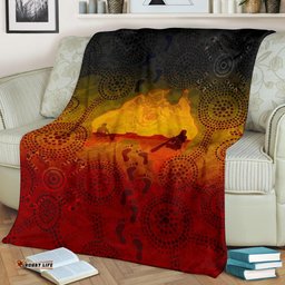Aboriginal Premium Blanket, Australian Map with Indigenous Color