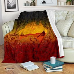 Aboriginal Premium Blanket, Australian Map with Indigenous Color