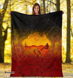 Aboriginal Premium Blanket, Australian Map with Indigenous Color