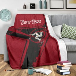 Custom Text Isle Of Man Rugby Personalised Premium Blanket Isle Of Man Rugby