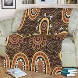 Australia Aboriginal Blanket - Aboriginal Style Of Dot Art  Blanket