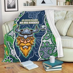 Canberra Raiders Grand Final Custom Blanket - Custom Raiders Contemporary Style Of Aboriginal Painting Blanket