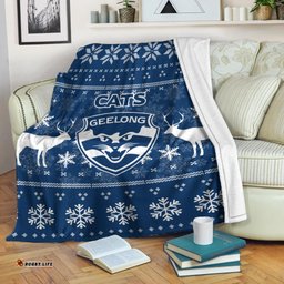 Geelong Cats Blanket Christmas Ugly Style