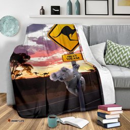 Premium Blanket Koala Blanket Kangaroo Sign Sunset Landscape Art