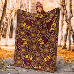 Australia Aboriginal Inspired Blanket - Aboriginal Dot Art Black Color