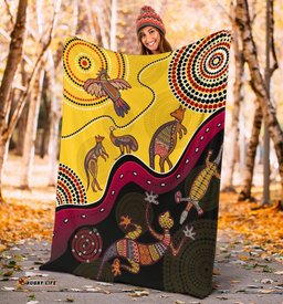 Aboriginal Premium Blanket Indigenous Animals Life Art