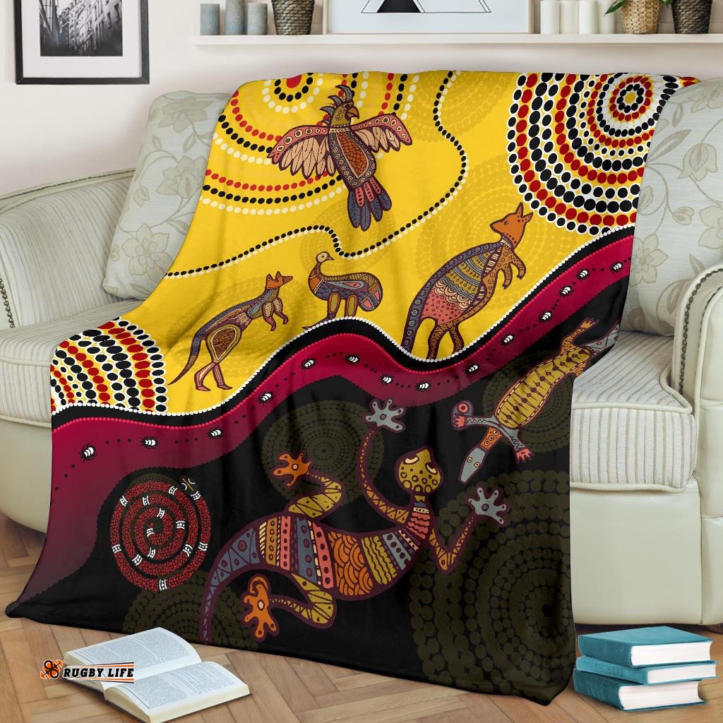 Aboriginal Premium Blanket Indigenous Animals Life Art
