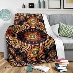 Australia Aboriginal Inspired Blanket - Aboriginal Indigenous Dot Art Vector Style