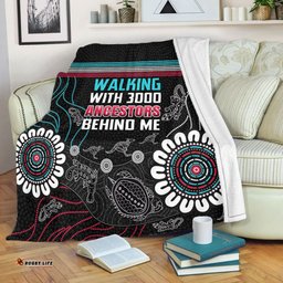 Australia Aboriginal Blanket - Walking with 3000 Ancestors Behind Me Black Blanket