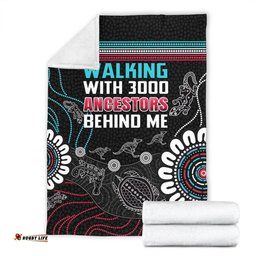 Australia Aboriginal Blanket - Walking with 3000 Ancestors Behind Me Black Blanket