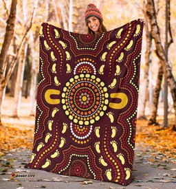 Premium Blanket Indigenous Circle Footprint