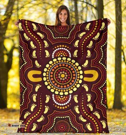 Premium Blanket Indigenous Circle Footprint