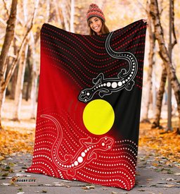 Aboriginal Premium Blanket Two Indigenous Lizard