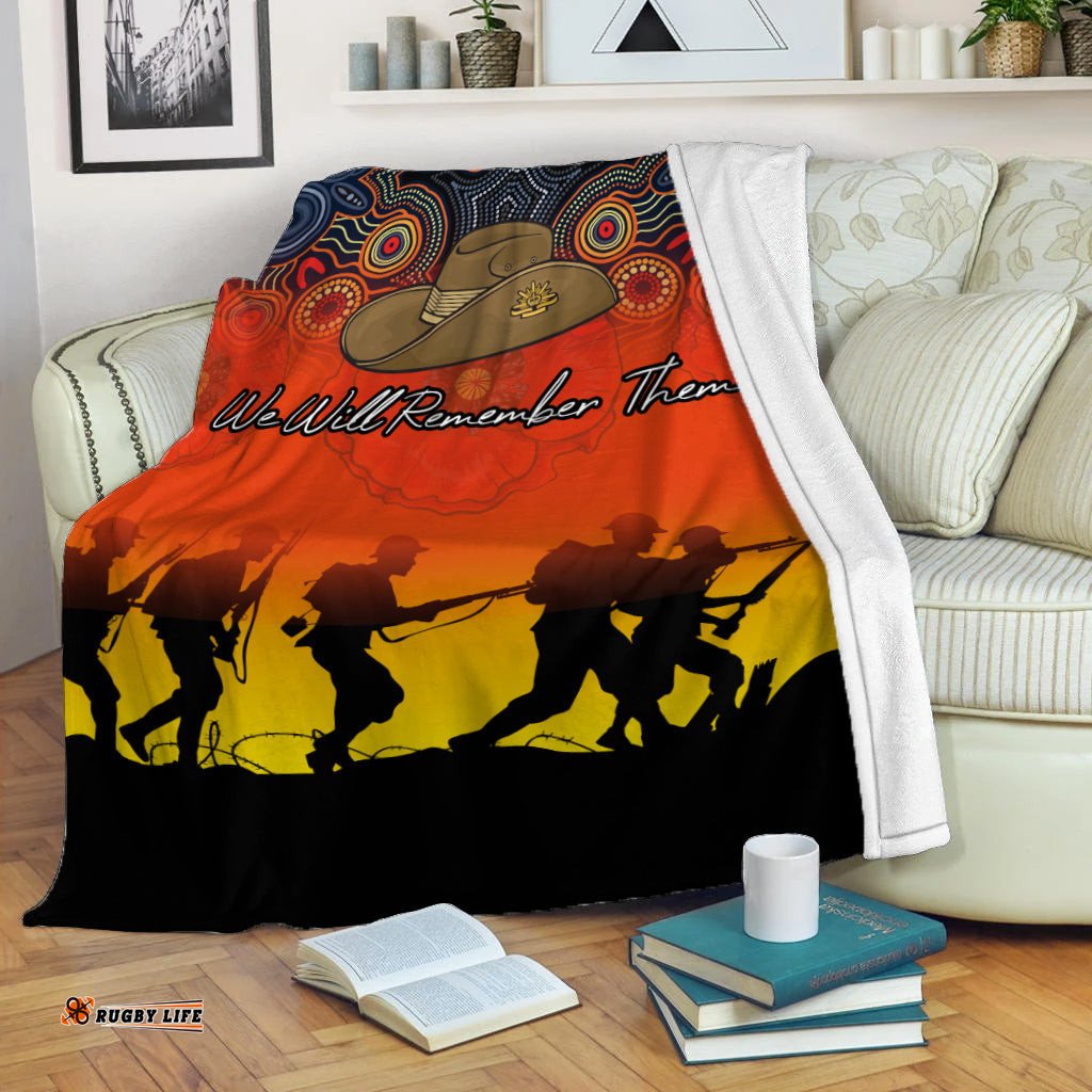 ANZAC Day Blanket Aboriginal Dot Painting Art