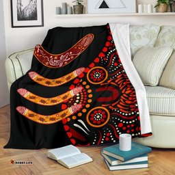 Aboriginal Premium Blanket Aboriginal Boomerangs With Dot Painting Pattern