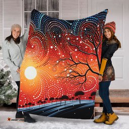 Australia Aboriginal Blanket - Aboriginal Dot Painting Style Art Dreamtime Story Blanket