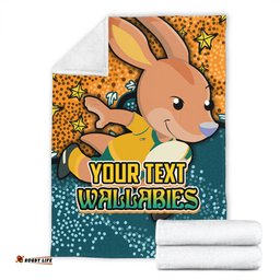 Australia Wallabies Custom Blanket - Team With Dot And Star Patterns For Tough Fan Blanket