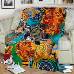 Aboriginal Premium Blanket Turtle Indigenous Art