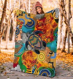 Aboriginal Premium Blanket Turtle Indigenous Art
